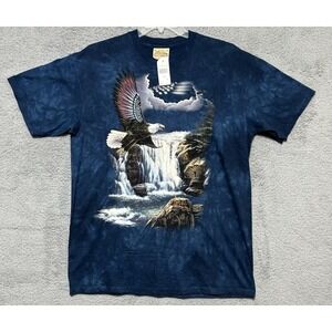 Vintage The Mountain Bald Eagle Shirt Men Large Rick Kelley 2006 Leather Tag NWT